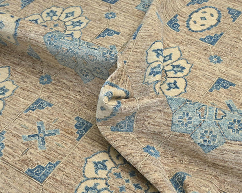 8x10 Zeigler Light Brown Afghan Hand Knotted Wool Area Rug